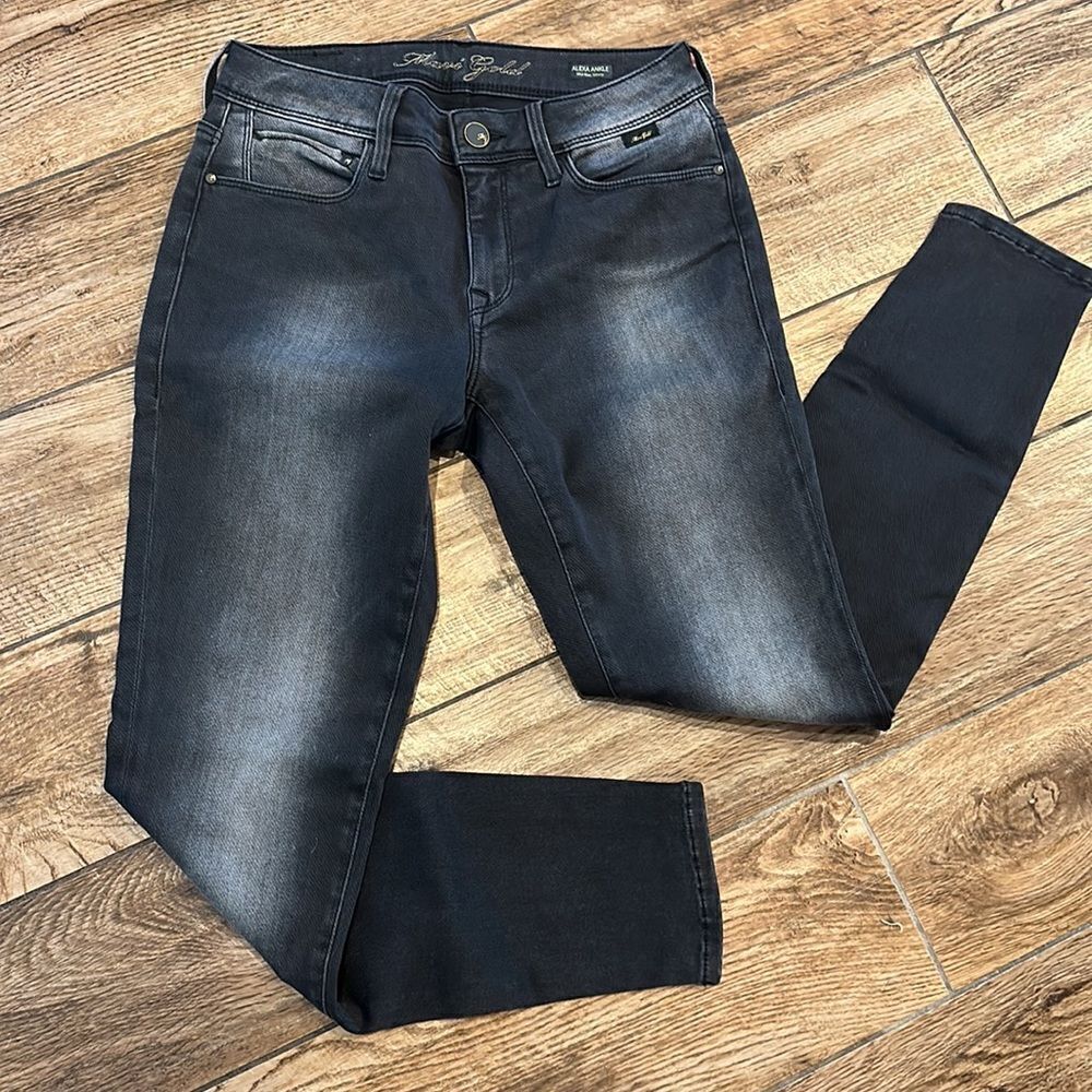 👖 Mari Gold Black Midrise Skinny Jeans - Size 28 - Inseam 27”